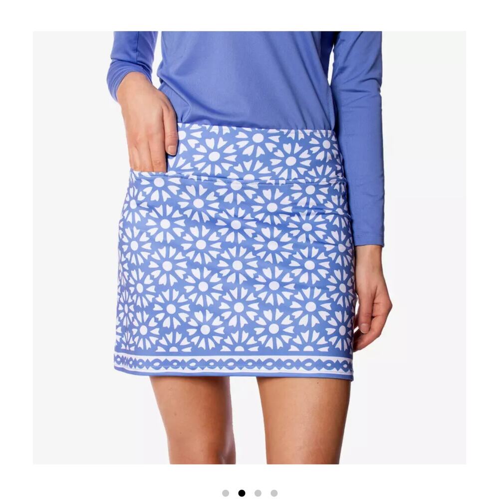 Blue Floral Print Women's Skort